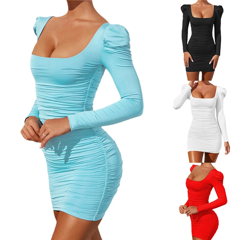 Женское облегающее платье-футляр с оборками, однотонное облегающее платье 4 цветов, новая модная Клубная одежда с квадратным вырезом и длин...
Женское облегающее платье-футляр с оборками, однотонное облегающее платье 4 цветов, новая модная Клубная одежда с квадратным вырезом и длин...