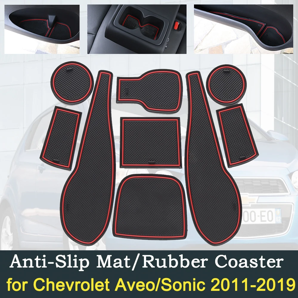 Противоскользящая резиновая подушка на дверь для Chevrolet Aveo Sonic 2011 ~ 2019 2015 2016 2017 Chevy
