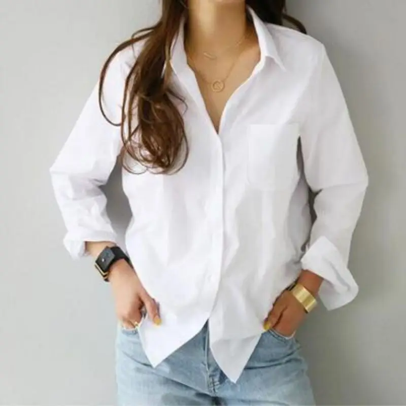 SONDR Spring and autumn New solid color women bottomed long sleeved shirt women blouse simple loose thin Lapel shirt WOMEN COAT
SONDR Spring and autumn New solid color women bottomed long sleeved shirt women blouse simple loose thin Lapel shirt WOMEN COAT
