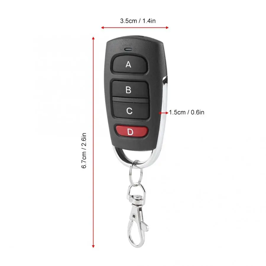 Door Remote Control 433MHz Red D Four Buttons RF Wireless Transmitter Learning Code Controller mando garaje | Безопасность и