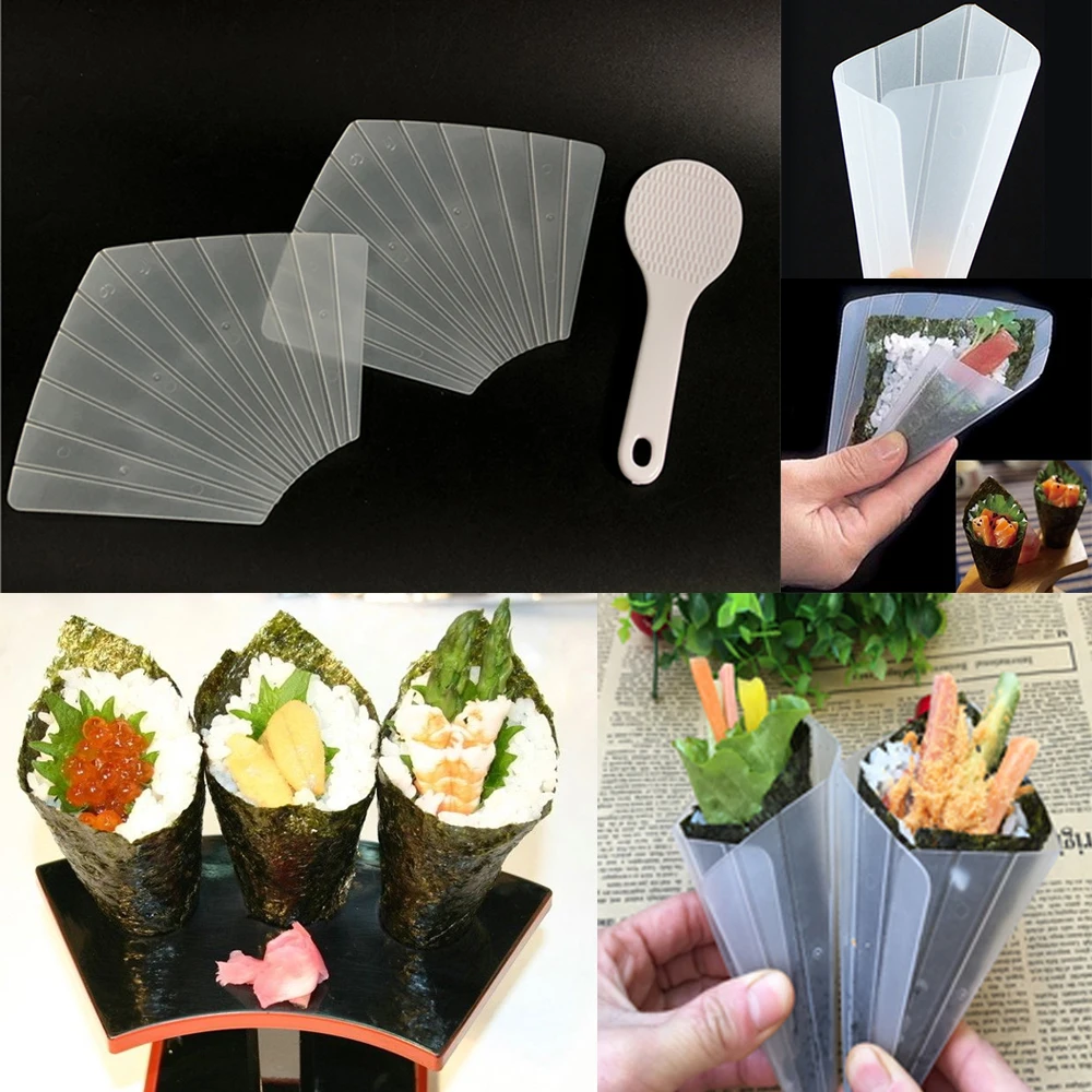 Sushi Tools Two Hand Roll Temaki Sushi Molds Moulds DIY Sushi Maker Onigiri Bento Rice Ball Maker With Rice Paddle Dropshipping
Sushi Tools Two Hand Roll Temaki Sushi Molds Moulds DIY Sushi Maker Onigiri Bento Rice Ball Maker With Rice Paddle Dropshipping
