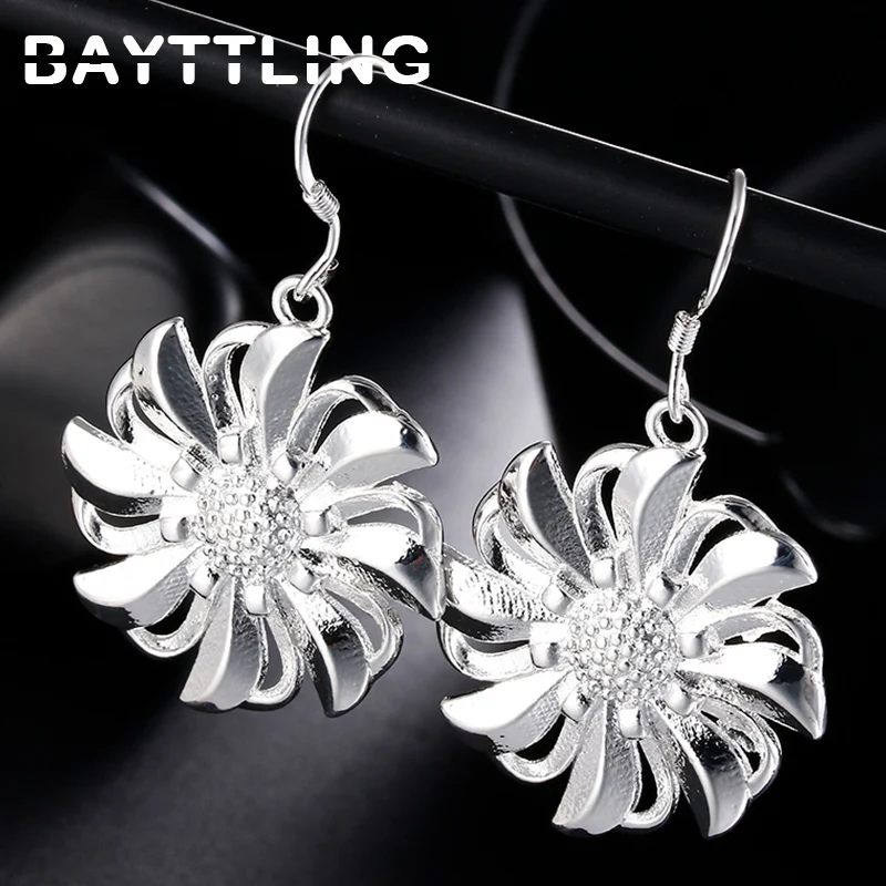 BAYTTLING 925 Sterling Silver 40MM Delicate Round Flower Drop Earrings For Woman Fashion Gift Wedding Party Jewelry
BAYTTLING 925 Sterling Silver 40MM Delicate Round Flower Drop Earrings For Woman Fashion Gift Wedding Party Jewelry