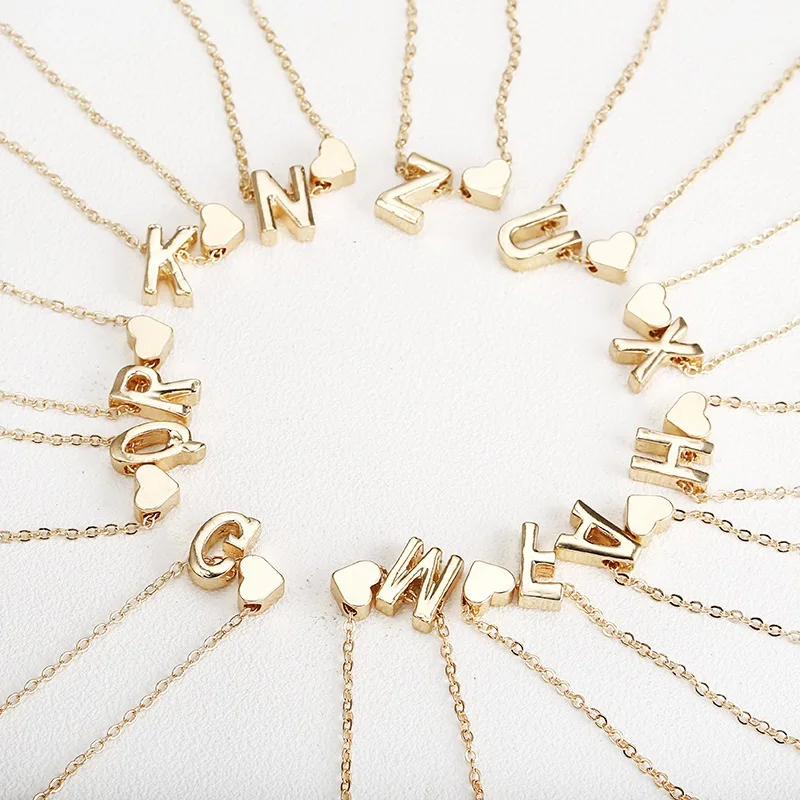 Fashion Women Tiny Heart Dainty Initial Necklace Gold Silver Color Letter A to Z Name Choker Necklace Pendant Jewelry Gift
Fashion Women Tiny Heart Dainty Initial Necklace Gold Silver Color Letter A to Z Name Choker Necklace Pendant Jewelry Gift