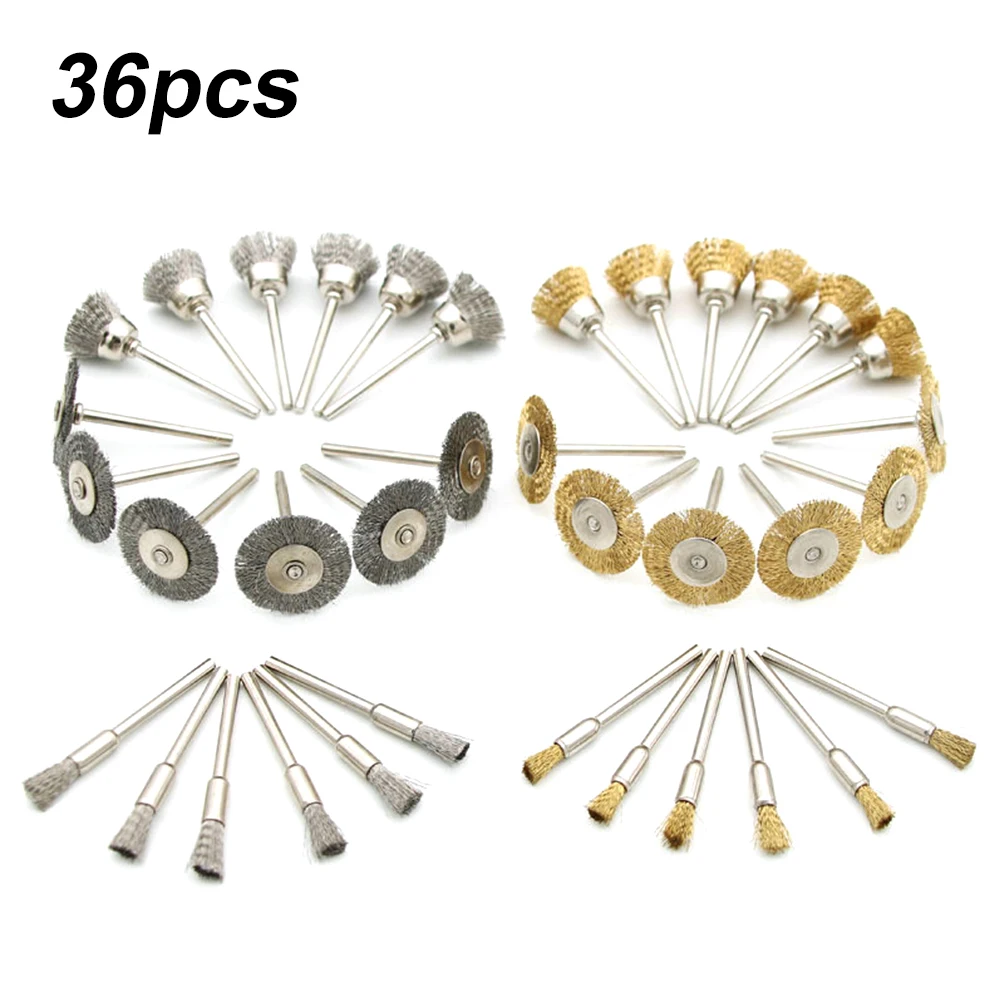 36Pcs Brass Brush Steel Wire Wheels Brushes Drill Rotary Tools Polishing Dremel Rotary Tools Metal Rust Removal Brush Set 2021
36Pcs Brass Brush Steel Wire Wheels Brushes Drill Rotary Tools Polishing Dremel Rotary Tools Metal Rust Removal Brush Set 2021