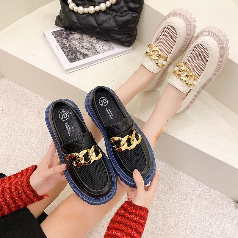 Shoes Woman 2021 All-Match Casual Female Sneakers Flats British Style Oxfords Round Toe Metal Chain New Dress Summer Retro Prepp
Shoes Woman 2021 All-Match Casual Female Sneakers Flats British Style Oxfords Round Toe Metal Chain New Dress Summer Retro Prepp
