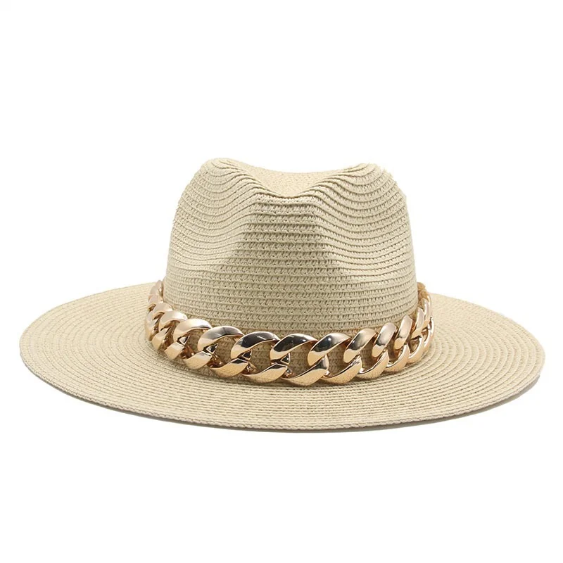 sun hats men women straw panama wide brim gold chain band belt women summer hats spring black khaki beach casual summer men hats
sun hats men women straw panama wide brim gold chain band belt women summer hats spring black khaki beach casual summer men hats