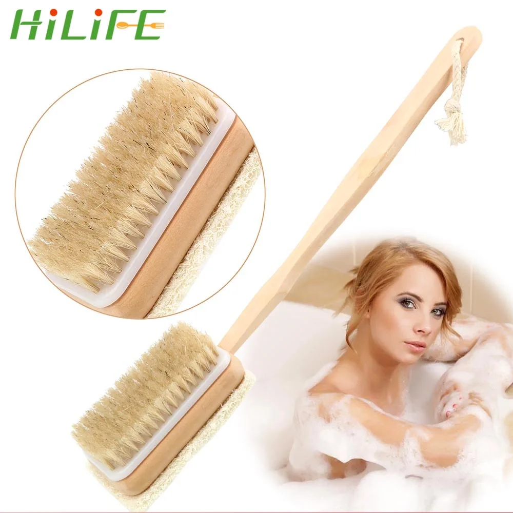 Body Back Cleaning Brush Bath Sponge Wooden Handle Skin Cuticle Grease Remove Loofah Bristle Both Side Bath Brush Massage Shower 
Body Back Cleaning Brush Bath Sponge Wooden Handle Skin Cuticle Grease Remove Loofah Bristle Both Side Bath Brush Massage Shower