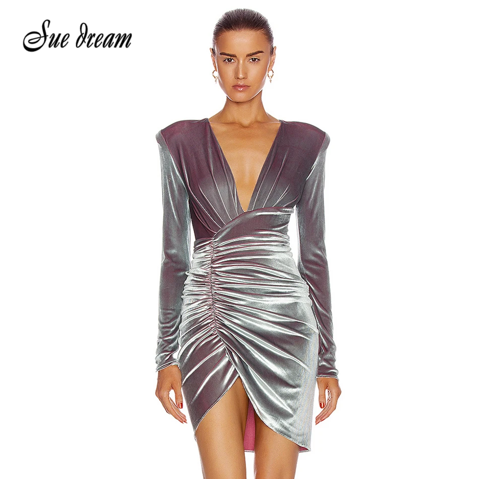 Sexy Designer Velvet Deep V Neck Long Sleeve Bodycon Dress 2021 New Summer Women's Fashion Celebrity Club Party Dress Vestido 
Sexy Designer Velvet Deep V Neck Long Sleeve Bodycon Dress 2021 New Summer Women's Fashion Celebrity Club Party Dress Vestido