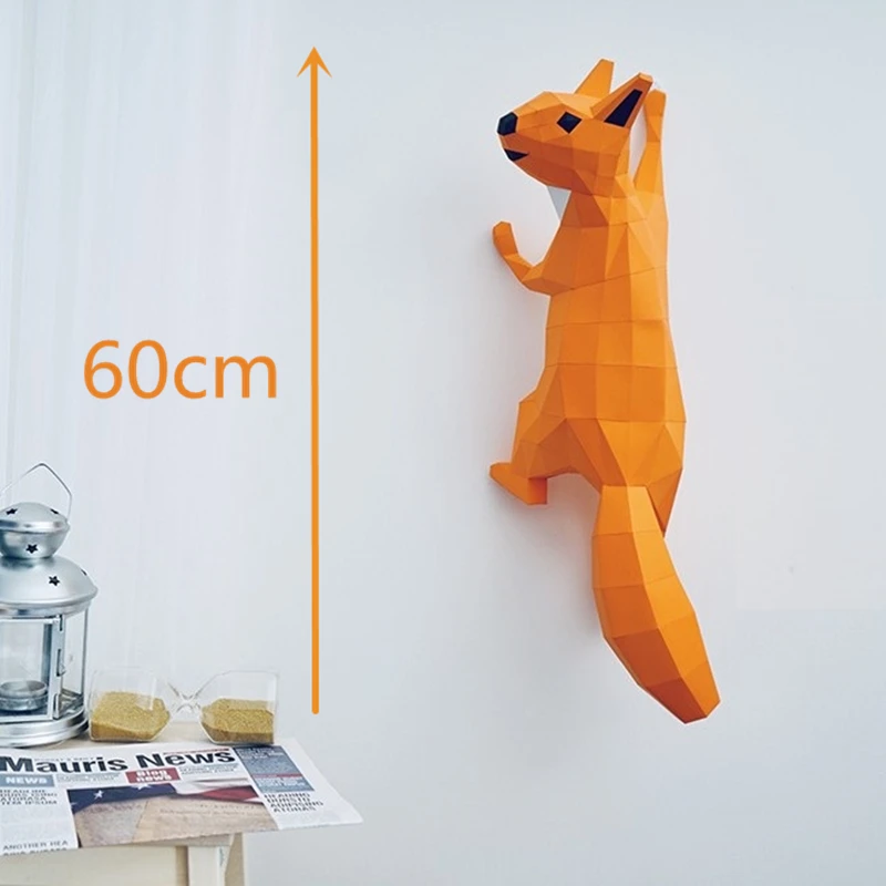 3D бумажная модель белка бумажные изделия домашний декор украшение для стен пазлы