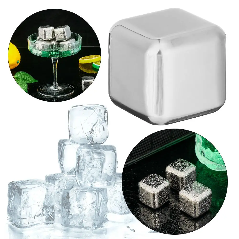 

Stainless Steel Ice Cubes Bar Quick Freezing Non-toxic Wine Drinks Beverage Whiskey Beer Water Cooler Cool Glacier Bar Accessory