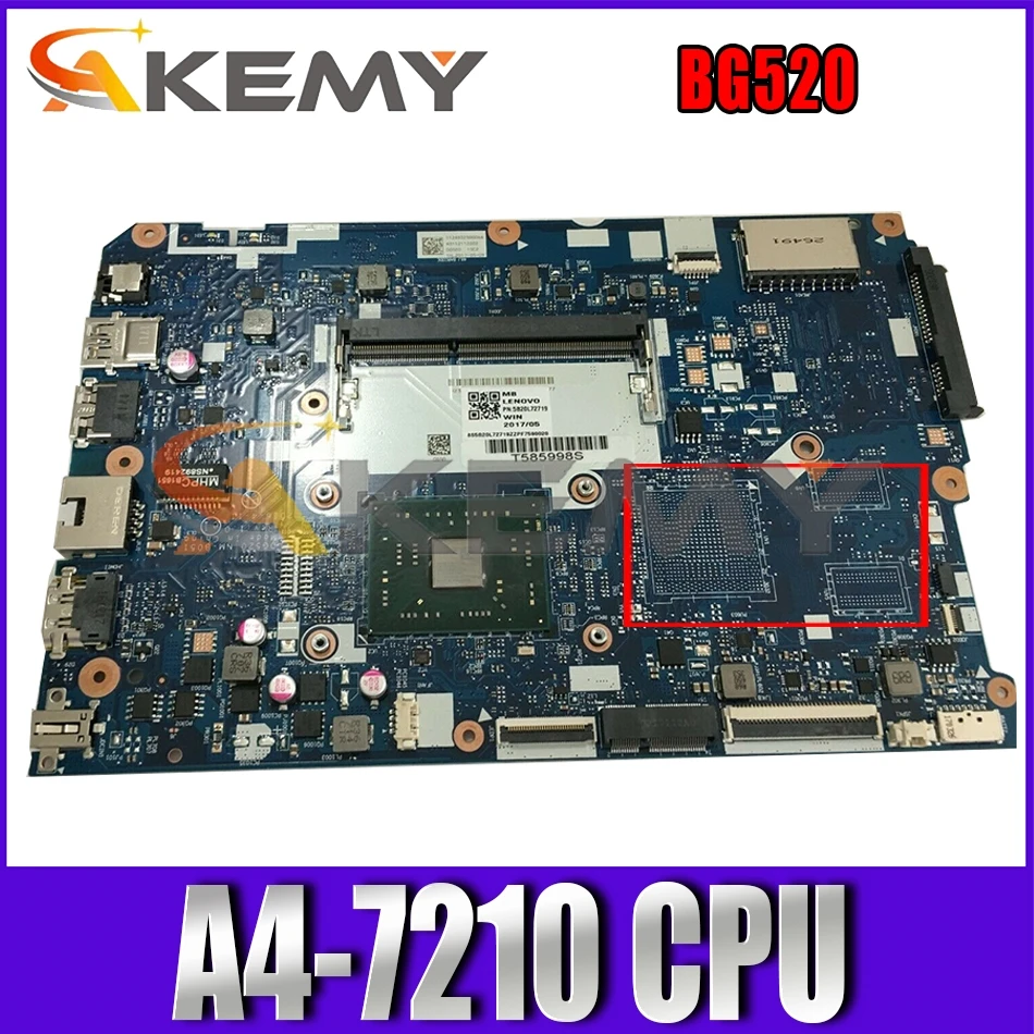 Akemy For Lenovo BG520 nm-b051 110-15ACL Laptop Motherboard CPU A4-7210 100% Test OK
Akemy For Lenovo BG520 nm-b051 110-15ACL Laptop Motherboard CPU A4-7210 100% Test OK