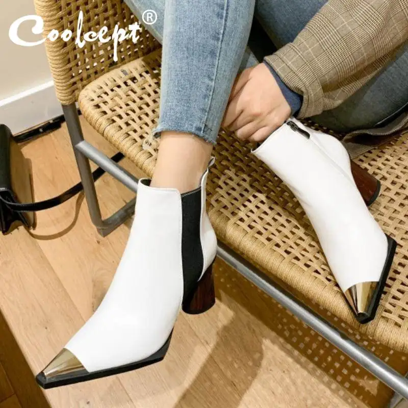 Coolcept Women Ankle Boots Genuine Leather Winter Shoes For Women Sexy Pointed Toe Office Ladies High Heels Boots Size 34-39
Coolcept Women Ankle Boots Genuine Leather Winter Shoes For Women Sexy Pointed Toe Office Ladies High Heels Boots Size 34-39
