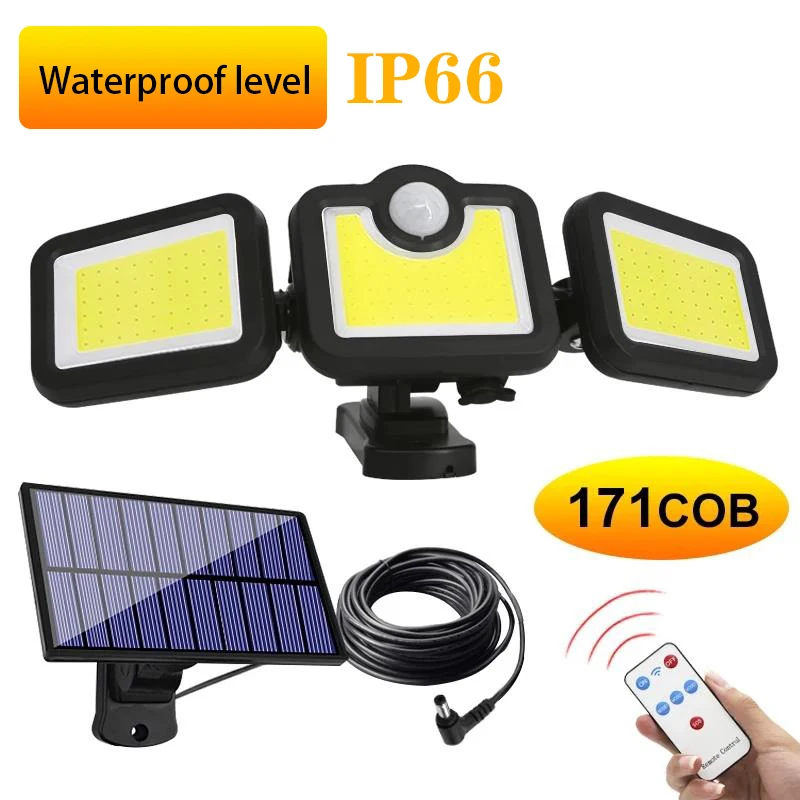 LED Solar Lamp Outdoor Waterproof 3 Heads Motion Sensor 270 Wide Angle Solar Powered Garland Led Solar Light for Outdoor Garden 
LED Solar Lamp Outdoor Waterproof 3 Heads Motion Sensor 270 Wide Angle Solar Powered Garland Led Solar Light for Outdoor Garden