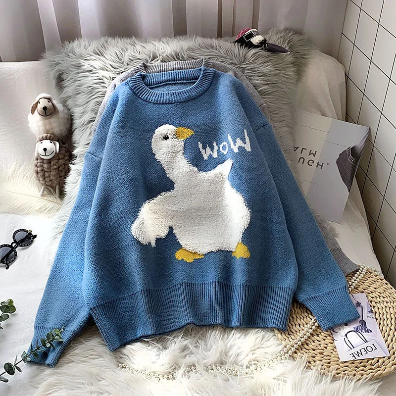 Женский трикотажный свитер свободного покроя, с круглым вырезом и длинным рукавом
Женский трикотажный свитер свободного покроя, с круглым вырезом и длинным рукавом