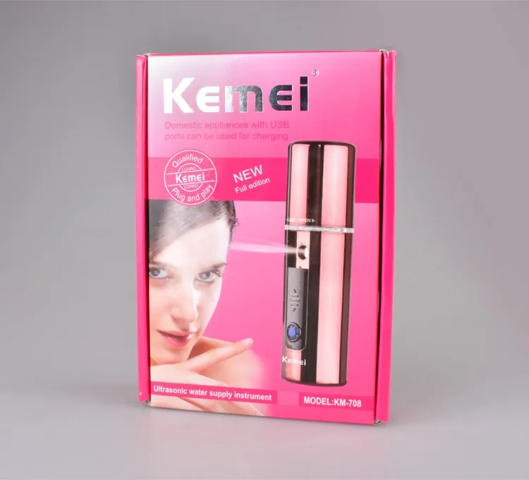 KEMEI-708 Ultrasonic Nano Facial Steamer Facial Mist Sprayer Handy Portable Facial Spa Sprayer Water Supply Instrument Beauty
KEMEI-708 Ultrasonic Nano Facial Steamer Facial Mist Sprayer Handy Portable Facial Spa Sprayer Water Supply Instrument Beauty