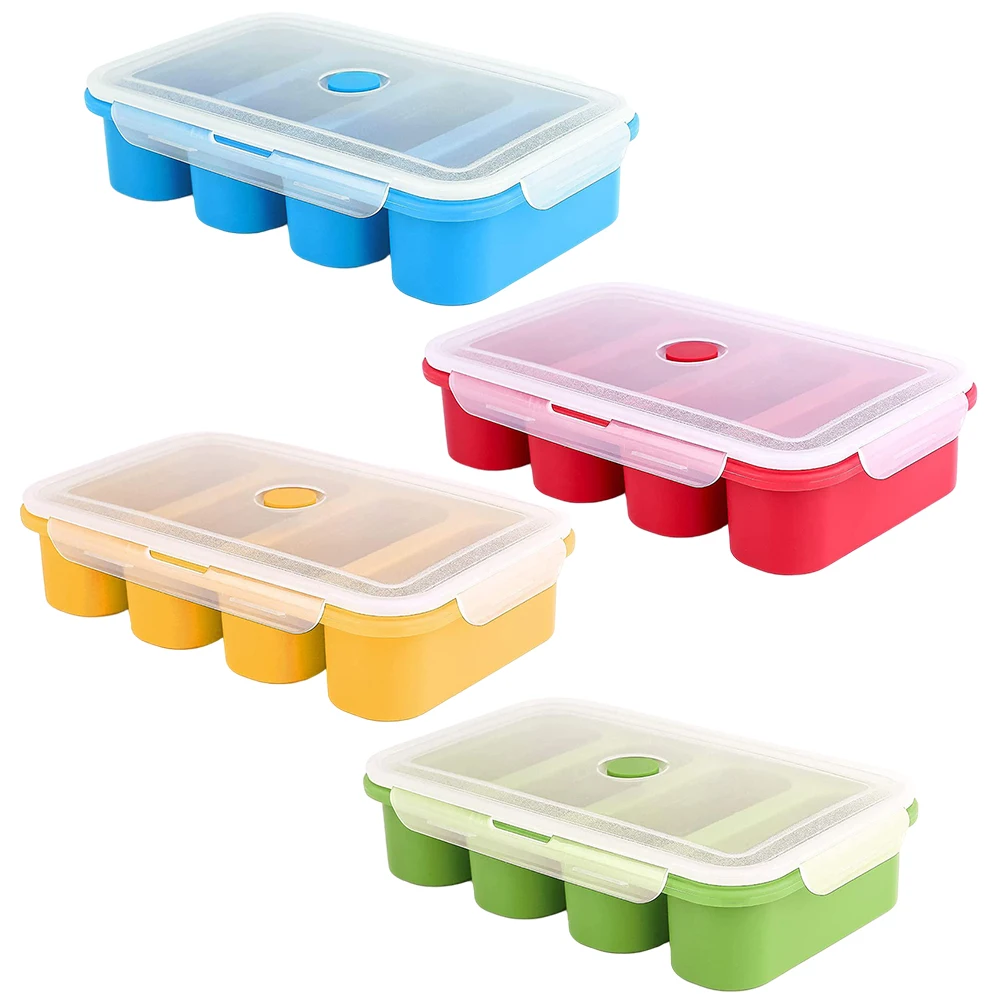 Silicone Soup Cube Food Freezing Container Molds With Lid 4 Cubes Sauce Meal Freezer Tray Large Soup Cube Party Party In Summer
Silicone Soup Cube Food Freezing Container Molds With Lid 4 Cubes Sauce Meal Freezer Tray Large Soup Cube Party Party In Summer