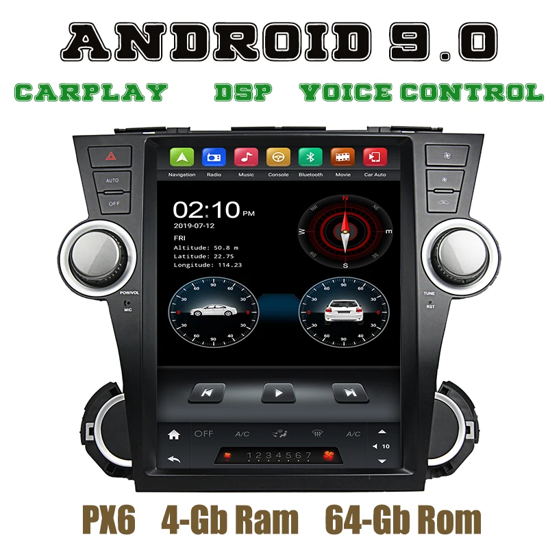 PX6 Tesla Стиль android 9,0 автомобильный проигрыватель с радио и gps для Toyota Highlander 2008 2009 2010 2011 2012 2013 с поддержкой Wi-Fi 4 + 64G carplay
PX6 Tesla Стиль android 9,0 автомобильный проигрыватель с радио и gps для Toyota Highlander 2008 2009 2010 2011 2012 2013 с поддержкой Wi-Fi 4 + 64G carplay