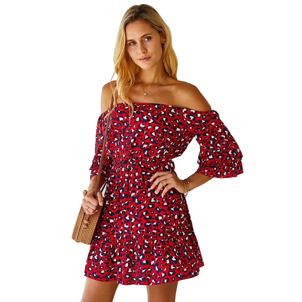 2021 summer one-shoulder dress leopard print temperament elegant skirt dresses women
2021 summer one-shoulder dress leopard print temperament elegant skirt dresses women