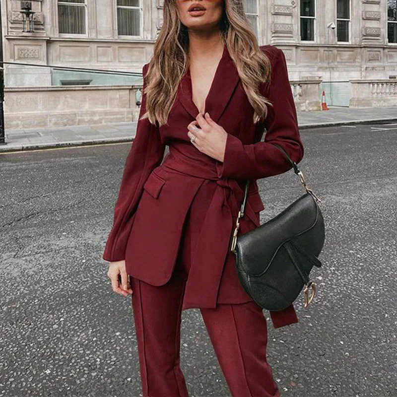 Elegant Office Lady Two Piece Outfits Women Autumn Turn-down Collar Blazer + Long Pants Suit Winter Solid Streetwear Vintage Set
Elegant Office Lady Two Piece Outfits Women Autumn Turn-down Collar Blazer + Long Pants Suit Winter Solid Streetwear Vintage Set