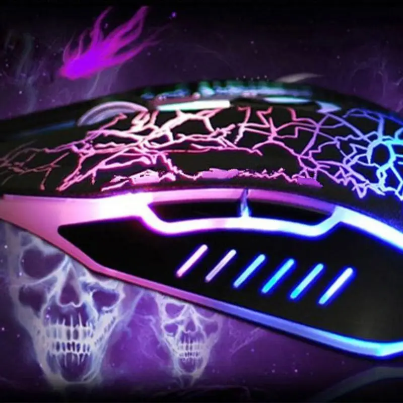Wired Gaming Mouse Crack Pattern 2400 DPI Ergonomic USB Glowing Mice for Laptop PC Computer Games/Work
Wired Gaming Mouse Crack Pattern 2400 DPI Ergonomic USB Glowing Mice for Laptop PC Computer Games/Work