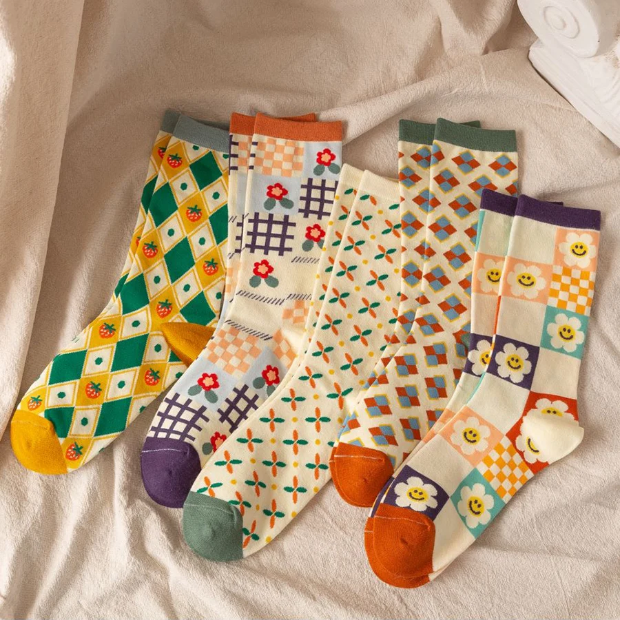 Sunflower Funny Socks Women Cute Colourful Floral Geometric Print Happy Street Style Hip Hop Long Skateboard Socks High 5 Pair
Sunflower Funny Socks Women Cute Colourful Floral Geometric Print Happy Street Style Hip Hop Long Skateboard Socks High 5 Pair