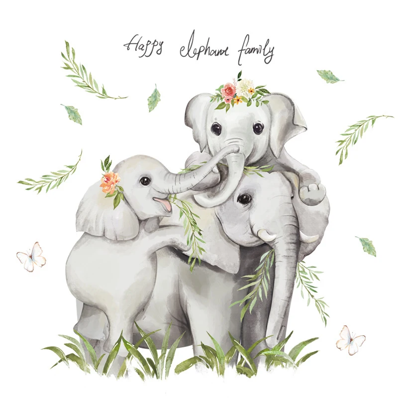 Cartoon Jugle Elephants Family Wall Stickers For Baby Nursery Kids Room Wall Decals PVC Bedroom Home Decor Stickers
Cartoon Jugle Elephants Family Wall Stickers For Baby Nursery Kids Room Wall Decals PVC Bedroom Home Decor Stickers