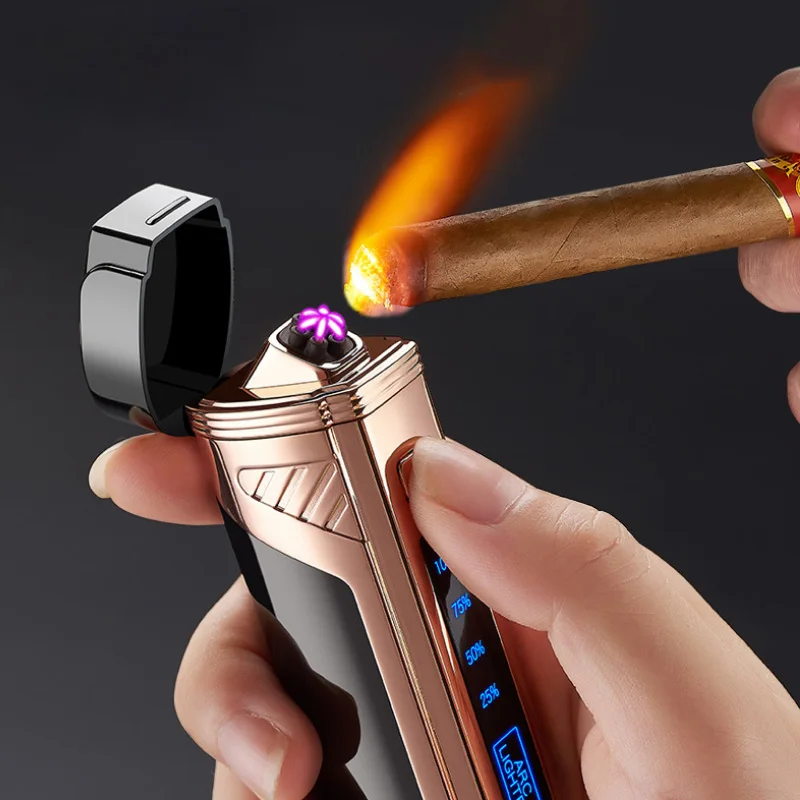 2022 Deluxe 6 ARC Flameless Usb Cool Lighter Touch Switch with Cigar Cutter Windproof Acendedor Eletrico Rechargeable Gadget
2022 Deluxe 6 ARC Flameless Usb Cool Lighter Touch Switch with Cigar Cutter Windproof Acendedor Eletrico Rechargeable Gadget