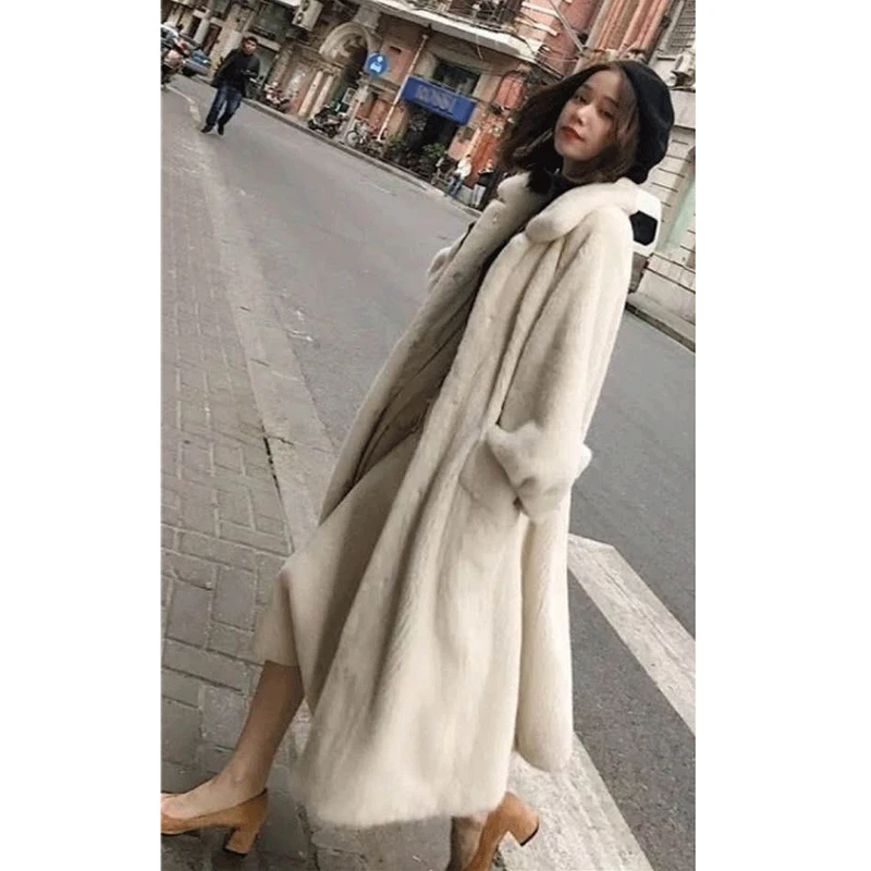 Women Man-Made Artificial Fur Coat Loose and Thicker X Long Mink Environmental Overcoats 2021 For Autumn And Winter
Women Man-Made Artificial Fur Coat Loose and Thicker X Long Mink Environmental Overcoats 2021 For Autumn And Winter