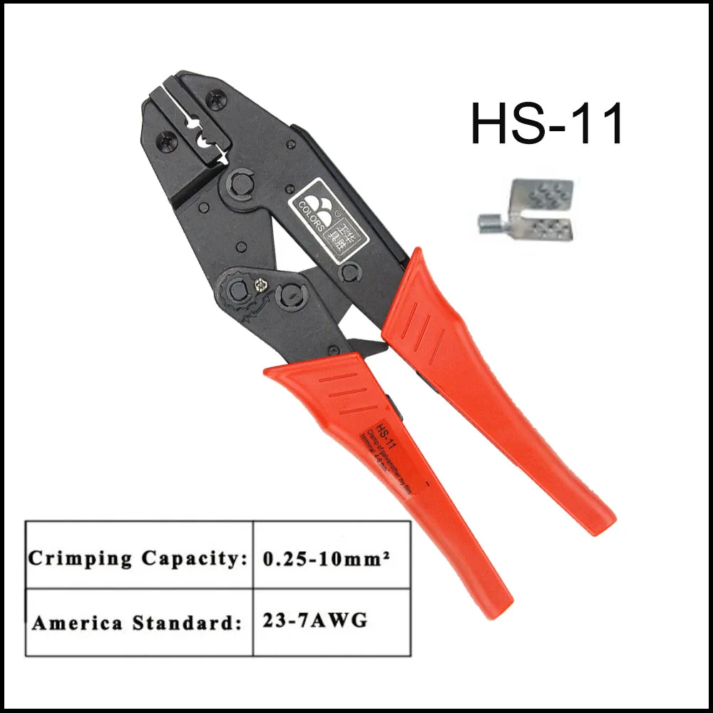 

Plier HS-11 RATCHET CRIMPING PLIER EUROPEAN STYLE 11-10AWG Hand tools Special pipe clamp Clamp of galvanothermy film terminal