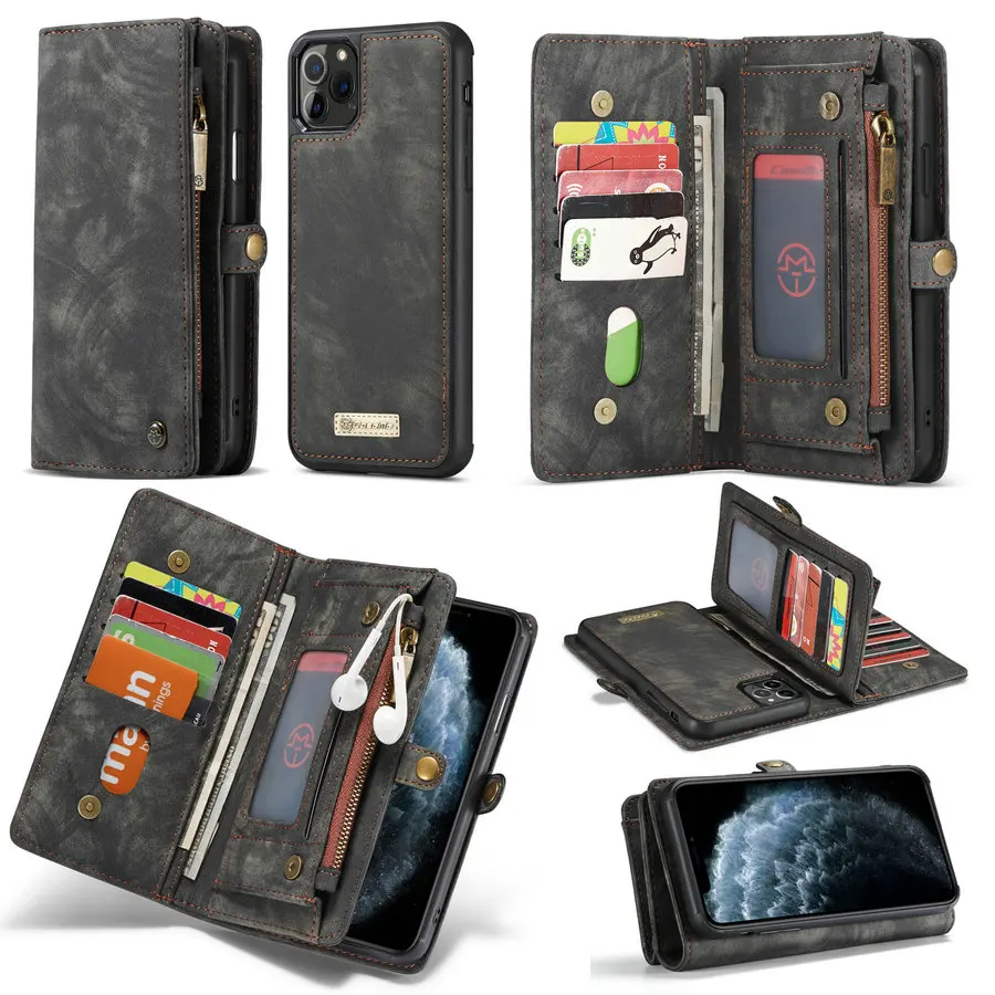 Съемный чехол книжка CaseMe для iPhone 11 Pro 2019 2 в 1 многофункциональный кошелек на