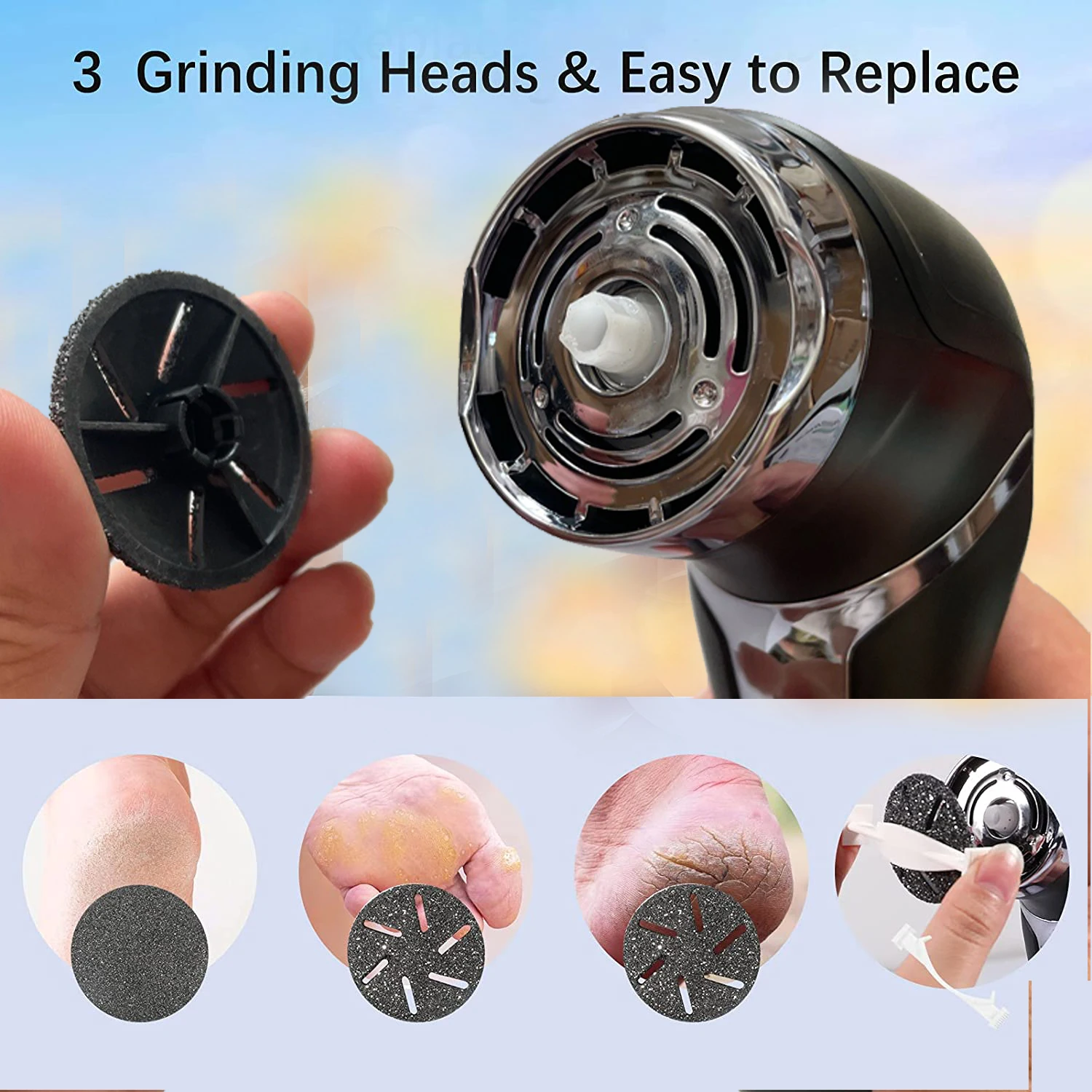 Replaceable Roller Foot File Pedicure Hard Dead Skin Callus Remover Refills Replacement Rollers Files Accessories | Красота и