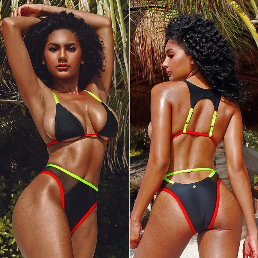 New 2022 Solid Color Bikini Mesh Stitching Swimsuit Ladies Split Swimwear Sexy European and American Bikini
New 2022 Solid Color Bikini Mesh Stitching Swimsuit Ladies Split Swimwear Sexy European and American Bikini