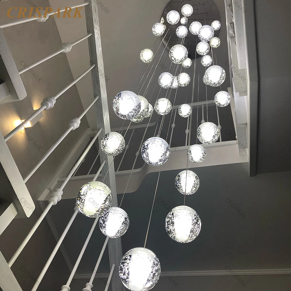 Modern LED Ceiling Chandelier Lighting Bubble Crystal Pendant Lamp Multi-orb Hanging Chandelier Light Fixture Home Decor Stairs
Modern LED Ceiling Chandelier Lighting Bubble Crystal Pendant Lamp Multi-orb Hanging Chandelier Light Fixture Home Decor Stairs