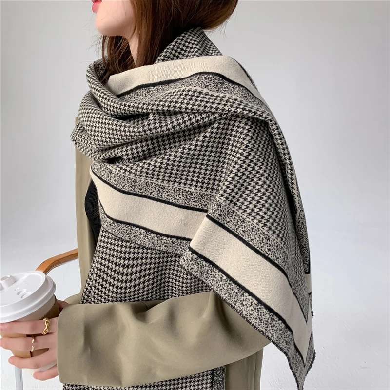 Luna&Dolphin Women Winter Scarf Warm Knitted Classic Black White Houndstooth Plaid Soft Woolen Tippet Pashmina Big Blanket Shawl
Luna&Dolphin Women Winter Scarf Warm Knitted Classic Black White Houndstooth Plaid Soft Woolen Tippet Pashmina Big Blanket Shawl