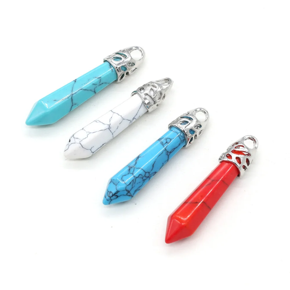 2pcs Natural Stone Pendants Charms Blue White Red Green Turquoises for Jewelry Making DIY Accessories Fit Necklaces Size 8x40mm
2pcs Natural Stone Pendants Charms Blue White Red Green Turquoises for Jewelry Making DIY Accessories Fit Necklaces Size 8x40mm