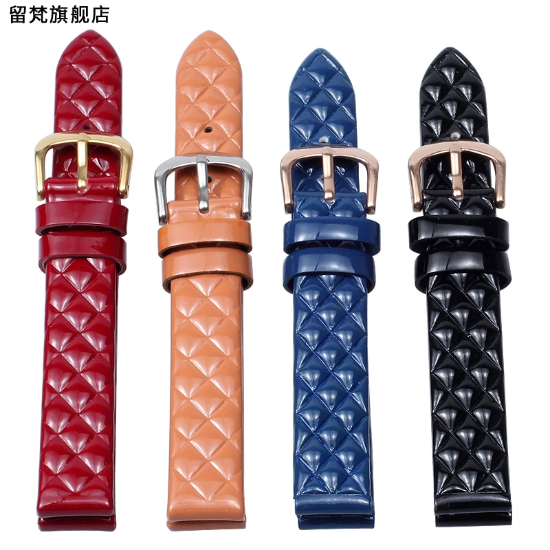 Bright Genuine Leather Watch Strap 14MM 16MM Red Orange Blue Green Pink For CK Fossil Plaid Pattern Women Watch Band bracelet
Bright Genuine Leather Watch Strap 14MM 16MM Red Orange Blue Green Pink For CK Fossil Plaid Pattern Women Watch Band bracelet