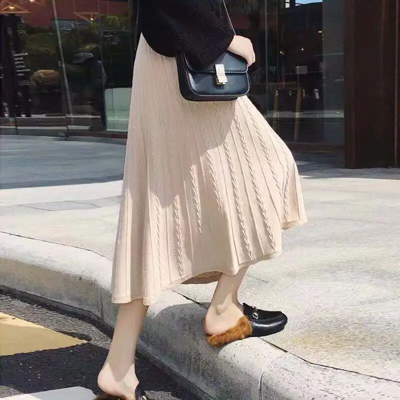 2020 Women A-line Elastic Band Skirts Female Autumn Winter Warm Knitted Straight Skirts Ladies Ribbed Ribbed Mid-Long Skirts
2020 Women A-line Elastic Band Skirts Female Autumn Winter Warm Knitted Straight Skirts Ladies Ribbed Ribbed Mid-Long Skirts