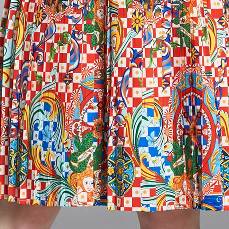 Vintage Print Woman Pleated Dress New Spaghetti Slim Skirt for Woman Sleeveless Summer Midi Skirts Woman Travel Casual Dress
Vintage Print Woman Pleated Dress New Spaghetti Slim Skirt for Woman Sleeveless Summer Midi Skirts Woman Travel Casual Dress