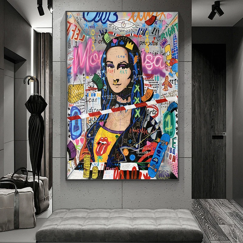 1 pcs Mona Lisa Banksy Graffiti Style Posters Prints Wall Paintings Print On Canvas Art Wall Pictures For Living Room No Frame
1 pcs Mona Lisa Banksy Graffiti Style Posters Prints Wall Paintings Print On Canvas Art Wall Pictures For Living Room No Frame