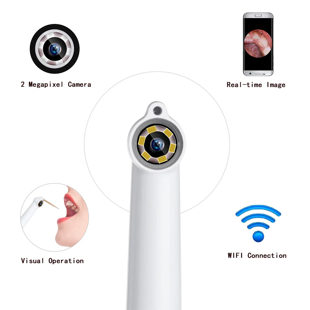 Ручной зубы инспекционный видеоэндоскоп с Беспроводной Wi Fi оральный эндоскоп 6