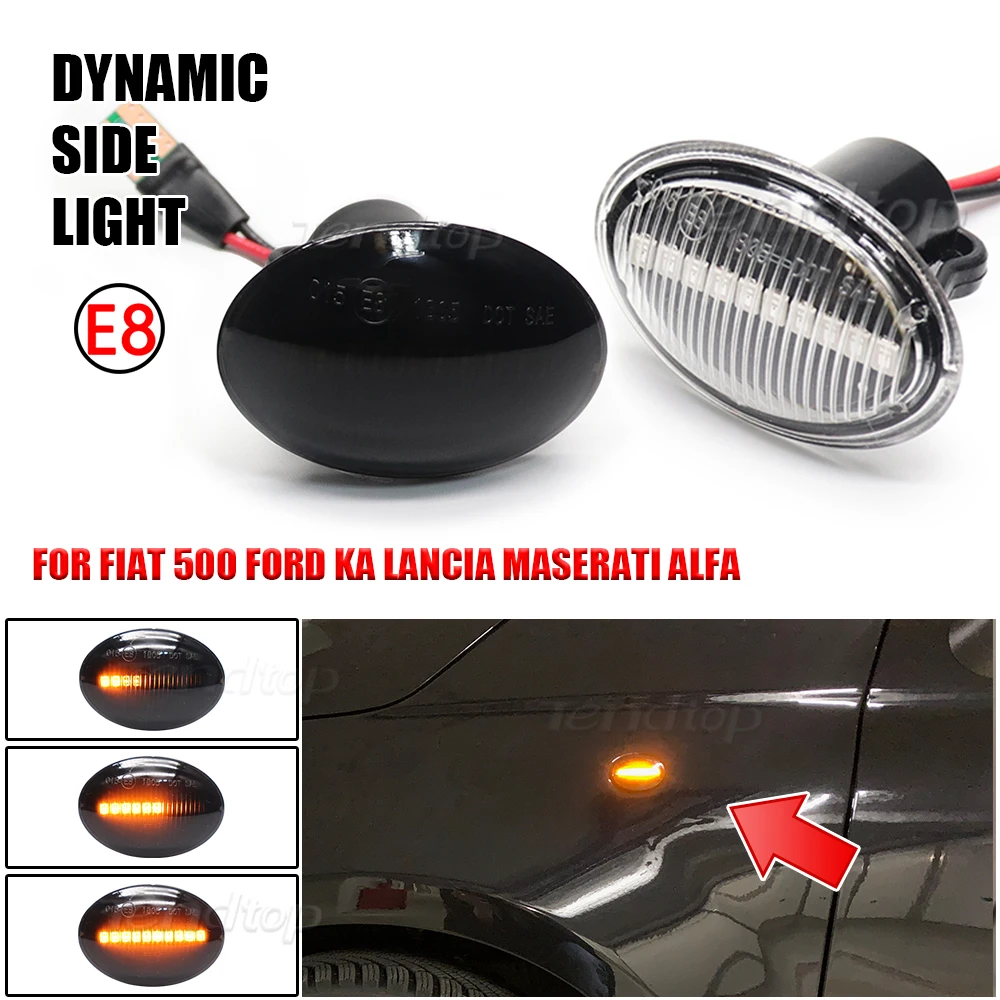 2Pcs For Fiat 500 for Lancia Lybra Ypsilon for Maserati Alfa 4C Dynamic Turn Signal Flashing Side Light Sequential Blinker Lamp
2Pcs For Fiat 500 for Lancia Lybra Ypsilon for Maserati Alfa 4C Dynamic Turn Signal Flashing Side Light Sequential Blinker Lamp