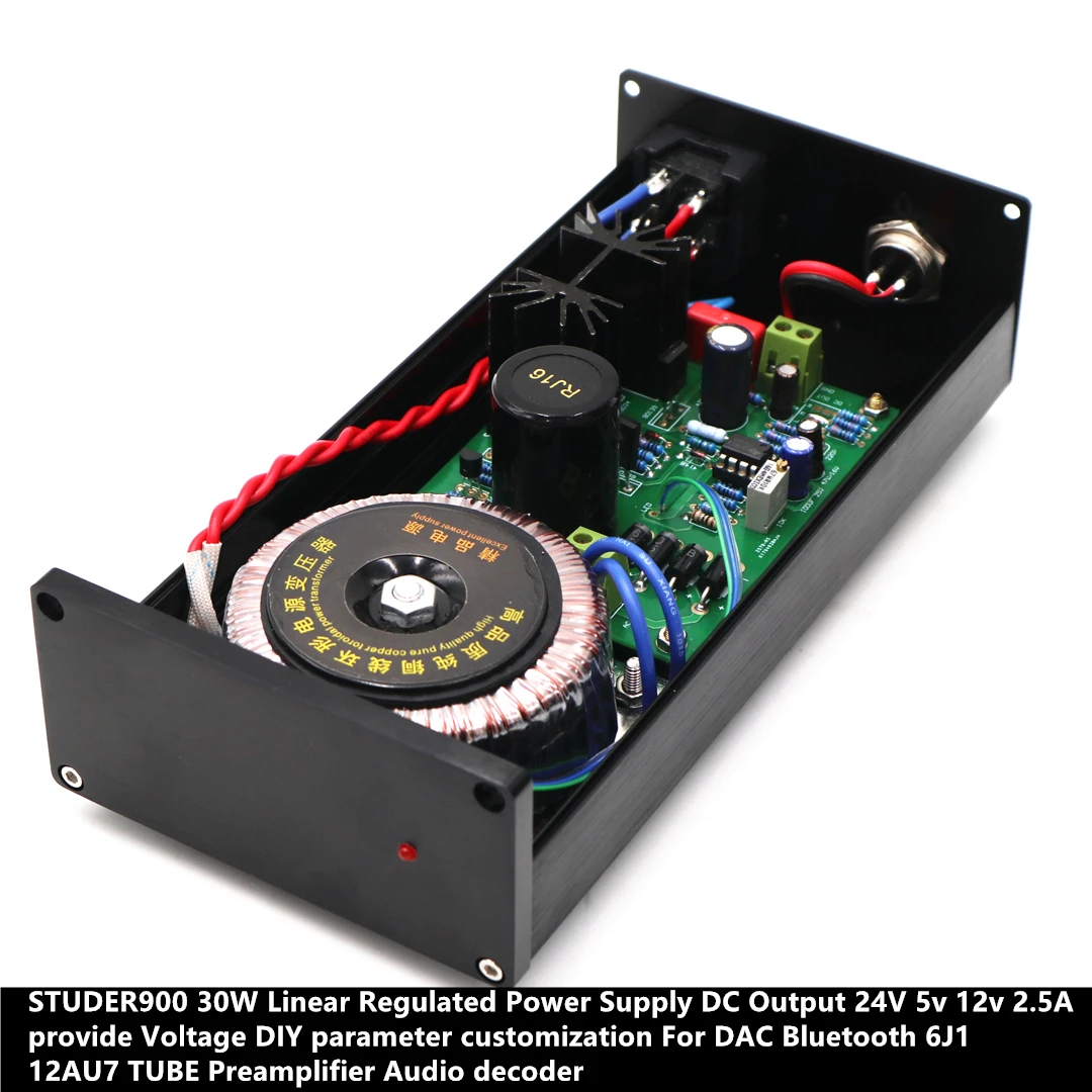 Studer900 30 Вт линейный Регулируемый источник питания Dc 24 В 5 в 12 2 А Dac 6j1 12au7 ламповый