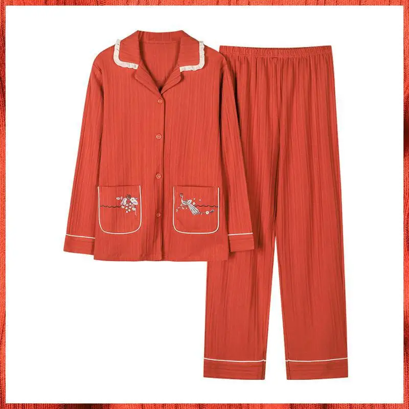 Lady Sleep Set Pajamas Suit Sexy Nightgown Nightwear Cotton 2PCS Homewear Shirt&Pant With Pockets Casual Sleepwear Lingerie
Lady Sleep Set Pajamas Suit Sexy Nightgown Nightwear Cotton 2PCS Homewear Shirt&Pant With Pockets Casual Sleepwear Lingerie
