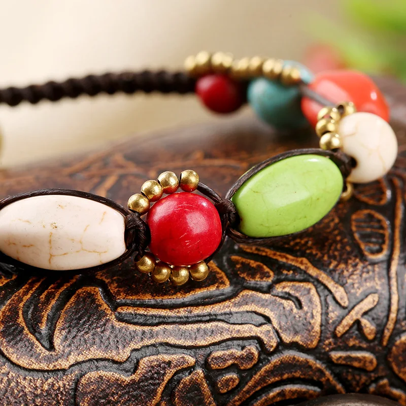 Bohemian Ethnic Style Retro Turquoise Women's Bracelet Wax Rope Hand-woven Beach Style Creative Couple Female Bangle Jewelry
Bohemian Ethnic Style Retro Turquoise Women's Bracelet Wax Rope Hand-woven Beach Style Creative Couple Female Bangle Jewelry