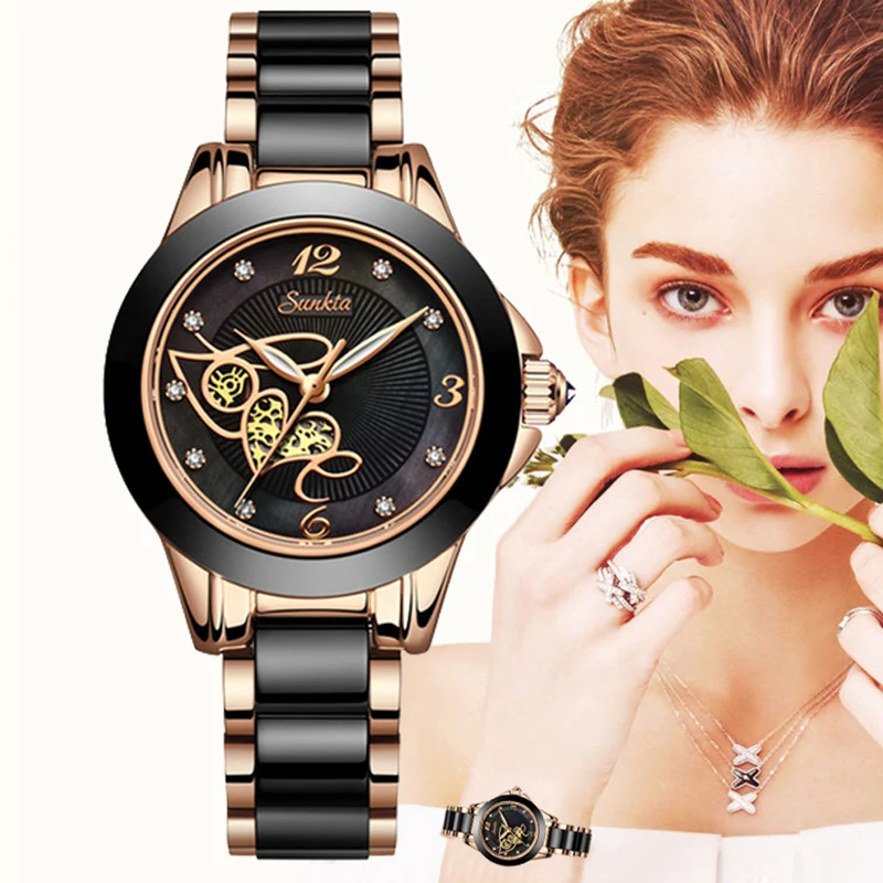 SUNKTA Diamond Surface Ceramic Strap Fashion Waterproof Women Watches Top Brand Luxury Quartz Watch Women Gift Relogio Feminino
SUNKTA Diamond Surface Ceramic Strap Fashion Waterproof Women Watches Top Brand Luxury Quartz Watch Women Gift Relogio Feminino