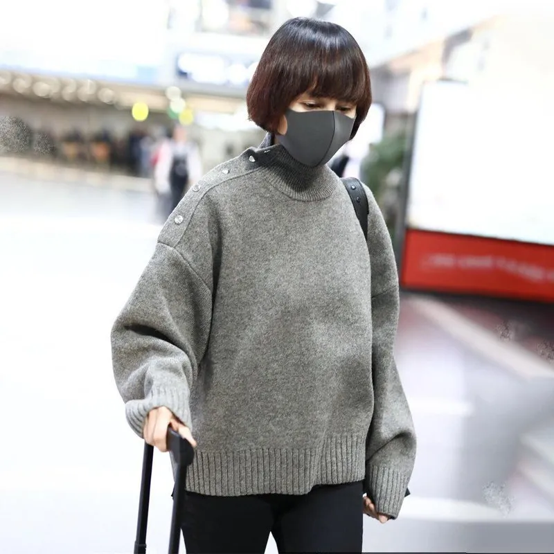 Cashmere sweater autumn/winter 100% pure wool ladies high neck pullover casual knitted thick top Korean oversized female jacket
Cashmere sweater autumn/winter 100% pure wool ladies high neck pullover casual knitted thick top Korean oversized female jacket