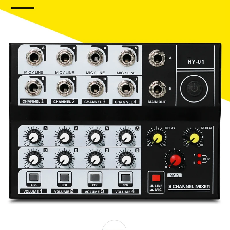 

Musical Mini Sound Mixer 8 Channels Audio Mixers Effect USB Mixing Console Karaoke