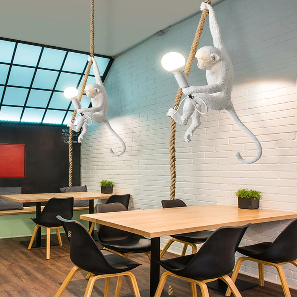 Modern Resin Monkey Led E27 Pendant Light Bedroom Bedside Living Room Animal Decoration Lamp Luxury indoor Art Suspended lights
Modern Resin Monkey Led E27 Pendant Light Bedroom Bedside Living Room Animal Decoration Lamp Luxury indoor Art Suspended lights