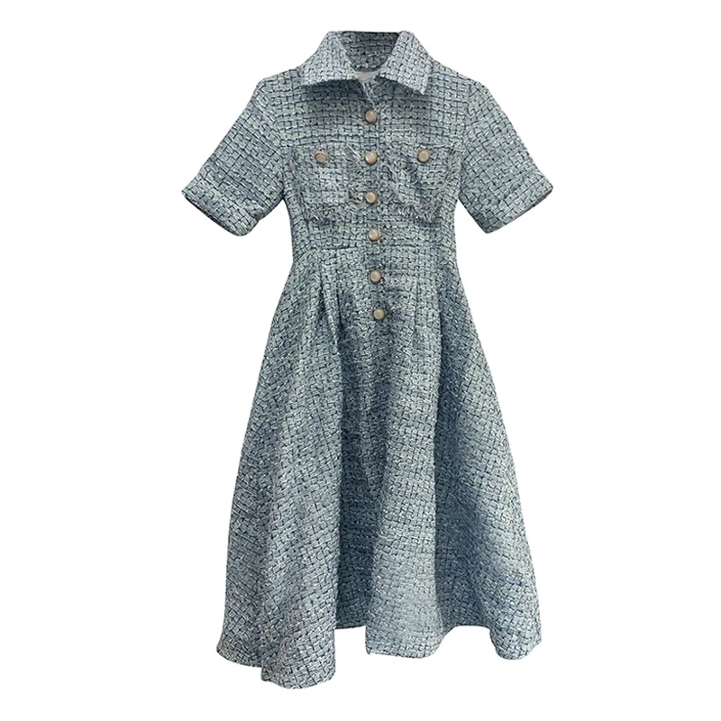 Early Autumn Dress Holiday Retro Small Fragrant Autumn and Winter Women's Dress Thin A- line Dress Blue Tweed One-piece
Early Autumn Dress Holiday Retro Small Fragrant Autumn and Winter Women's Dress Thin A- line Dress Blue Tweed One-piece