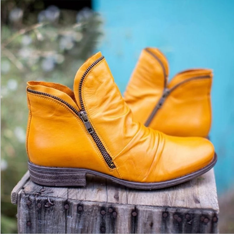 Autumn Winter Leather Women Ankle Boots Low-Heels Round Toe Casual Zipper ladies boots women plus size flat snow boots
Autumn Winter Leather Women Ankle Boots Low-Heels Round Toe Casual Zipper ladies boots women plus size flat snow boots